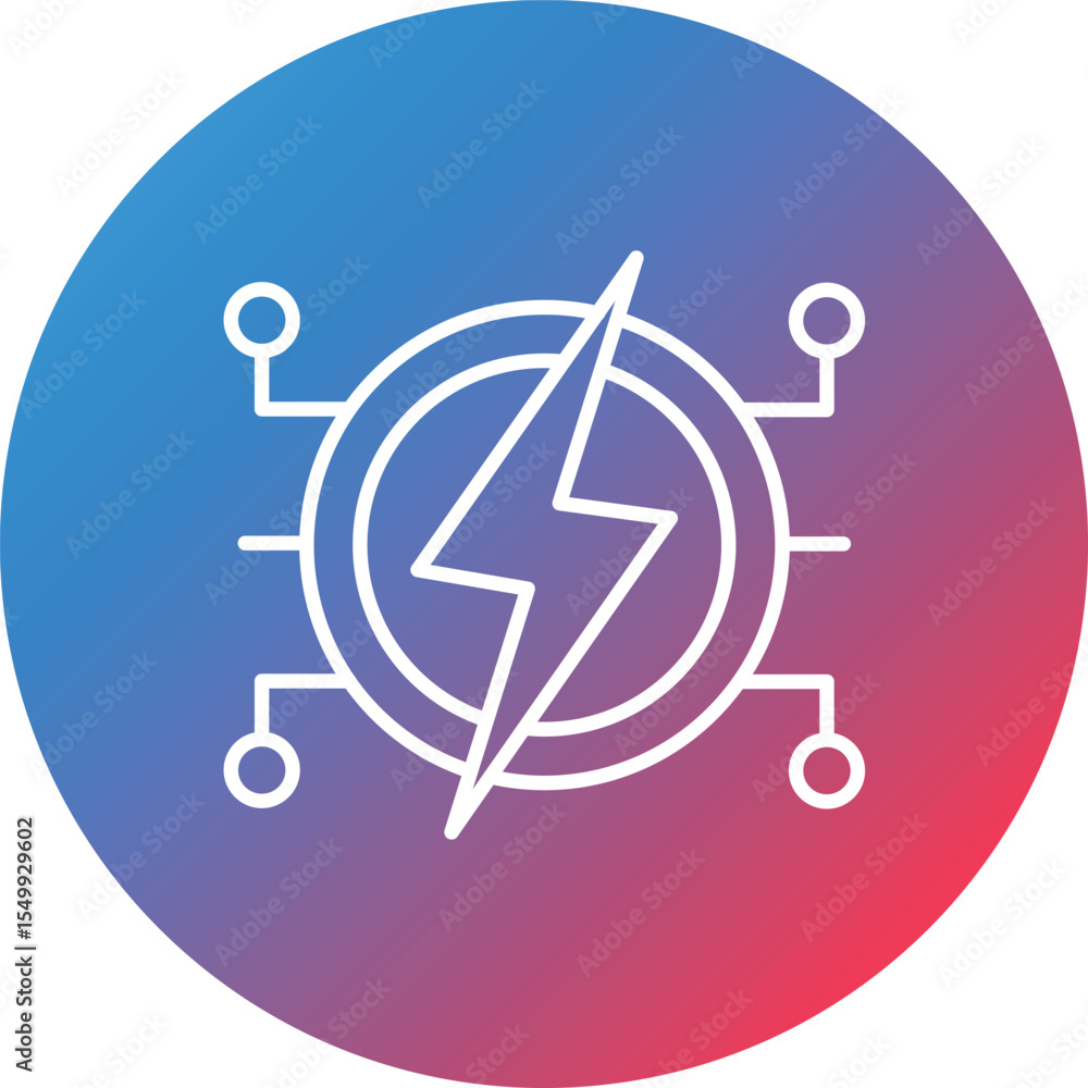 Poster smart energy line gradient circle background icon