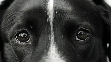 Black and White Dog's Face Close Up
