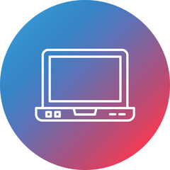 Laptop Line Gradient Circle Background Icon