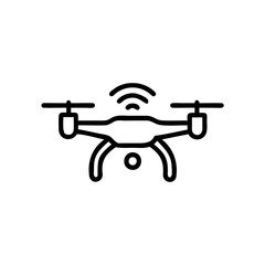 Naklejka premium Handdrawn Line Drone Icon Wireless Technology Quadcopter Aerial Photography Gadget