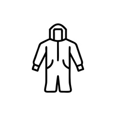 Handdrawn Outline Hooded Jumpsuit Icon Design Element clothing apparel