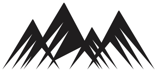 Abstract Geometric Sharp Mountain Silhouette Art.