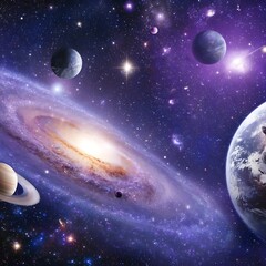 Planets galaxy stars cosmic dreamy view