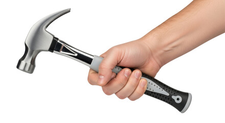 Isolated Hand Holding a Hammer
