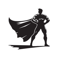 superhero pose vector silhouette clip art logo design illustration
