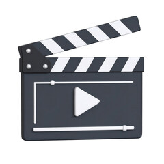 Stock video footage clapperboard film making production studio concept isolated on  transparent background