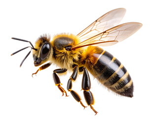  Flying Bee with Motion Blur and Pollen on Legs, isolated on a transparent background png