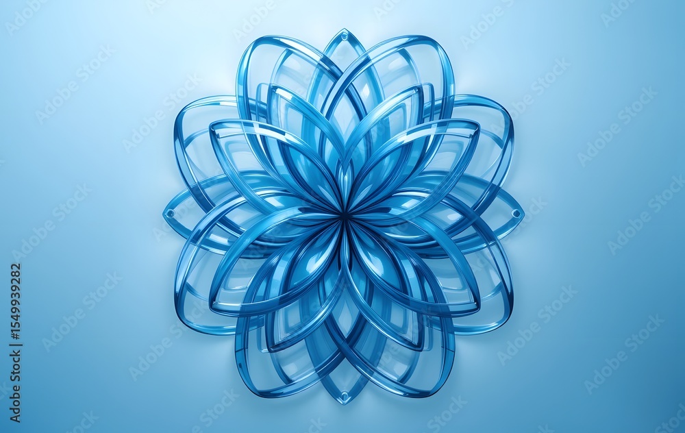 Poster abstract star design, fluid shapes in blue. elegant 3d rendering. digital art inspiration. modern, i