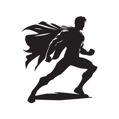 superhero pose vector silhouette clip art logo design illustration