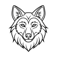 modern line art of wolf head illustration