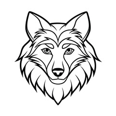 modern line art of wolf head illustration