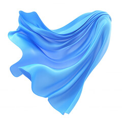 Fototapeta premium 3d billowing, translucent fabric png soft blue textile wavering. Isolated transparent icon