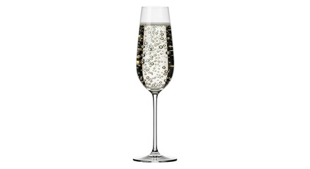 Isolated Champagne Glass with Bubbles