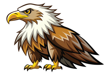 Obraz premium Flat style eagle vector clipart simple illustration wildlife bird design elements