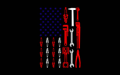 The Official Mechanic USA Flag Design t-shirt quotes svg design