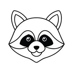 cute raccoon mask outline art