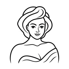 elegant spa beauty drawing vector art