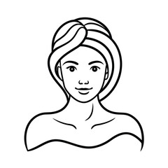 elegant spa beauty drawing vector art