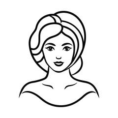 elegant spa beauty drawing vector art