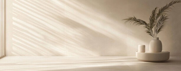 Beige Minimalist Interior Design with Sunlight