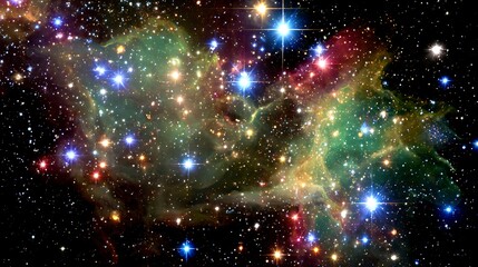 Cosmic tapestry of gas dust and stars