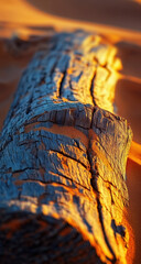 Stunning Desert Log Detail at Sunrise