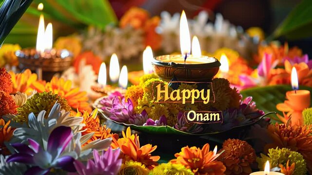 Thiruvonam festival: Onam customs, flower rangoli, Sadya feast, Thiruvathira Kali, Puli Kali dance, traditional meals, multi-day celebration, harvest rituals, cultural significance.
