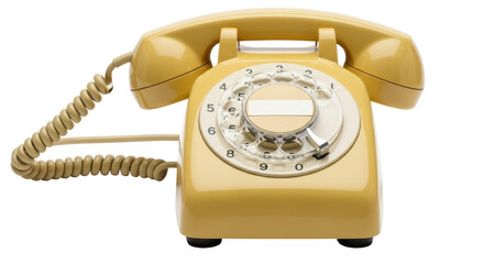 Isolated Yellow Vintage Telephone