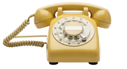Isolated Yellow Vintage Telephone