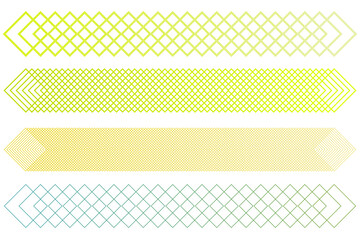 Gradient geometric patterns on transparent background. Horizontal flow. Graphic illustration.