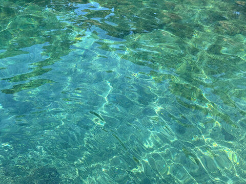 Beautiful sea blue turquoise watercolor surface.