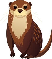 vector illustration of a cartoon Otter