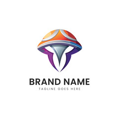 A vibrant and modern logo design featuring a stylized jellyfish with colorful gradients, representing creativity and innovation in branding.
