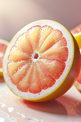 Refreshing Grapefruit Slice Citrus Fruit Close-up