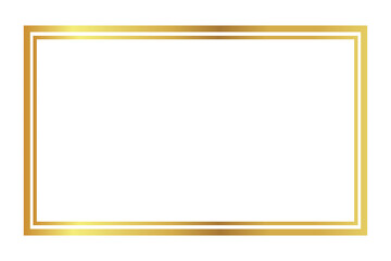 Vintage rectangular gold frame isolated on transparent background. Elegant horizontal oriental border design, subtle luxury style. Design elements for web presentation, invitations, packaging, PNG