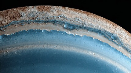 Surreal aerial shot of methane ice crystals floating above Uranusâ€™s calm segmented cloud zones