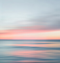 Abstract seascape at dusk with pastel sky and smooth water reflections