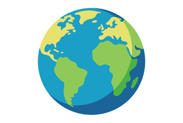 Planet Earth globe vector illustration isolated, world map sphere graphic icon, global earth art