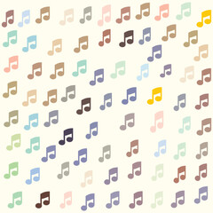 Obraz premium Seamless Pattern of Colorful Music Notes on Light Background