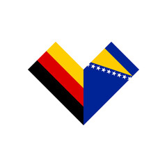 friendship concept. heart shape icon of germany and bosnia flags. vector illustration isolated on white background
