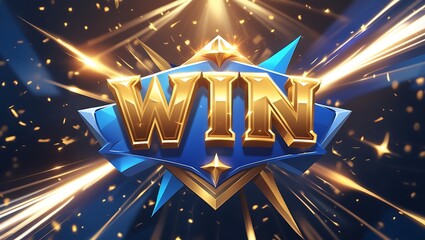 The popular WIN logo poster is filled with colorful lights, symbolizing victory in the MOBA (Multiplayer Online Battle Arena) game.