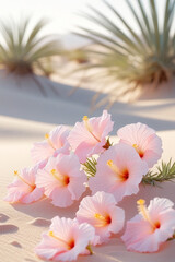 Pink Hibiscus Sand Serenity