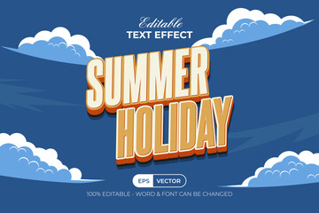 Summer Holiday Text Effect 3D Style.