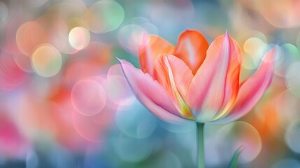 Vibrant tulip with soft blurred background.