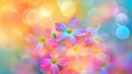 Vibrant colorful blossoms in a soft background.
