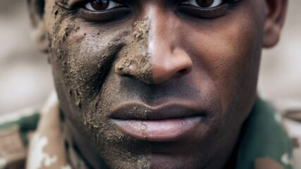 Soldier experiences the challenges of camouflage during training in a rugged terrain environment
