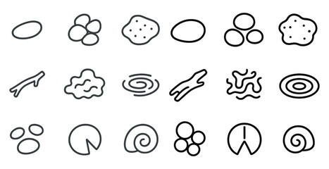 Nature themed outline icons set – flat, linear, organic and environmental symbols
