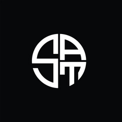 SAT logo SAT icon SAT monogram SAT letter minimalist Circle flat Unique modern abstract logo design.