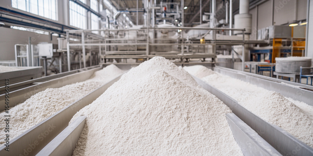 Poster flour production process in a modern facility generative ai