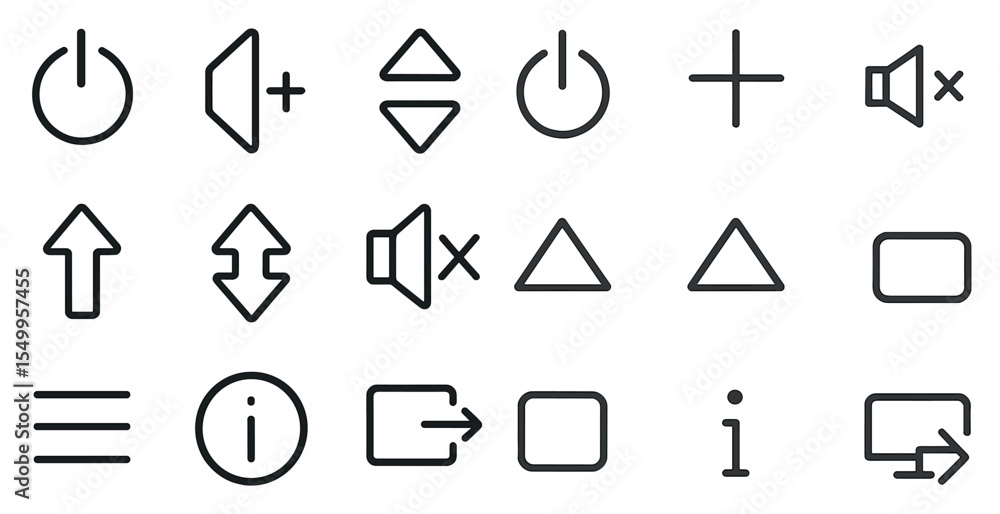 Poster user interface line icons set – minimal, outline, ui and ux design elements
